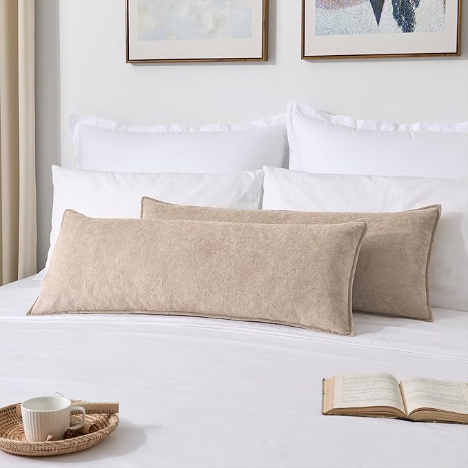 Kevin Textile 14x36 Inch Long Lumbar Cover 1 Pack Soft Boucle Textured Decorative Waterproof Rectangle Cushion Elegant Accent Pillows for Couch Sofa Chair Bed Home Decor Indoor Outdoor Khaki