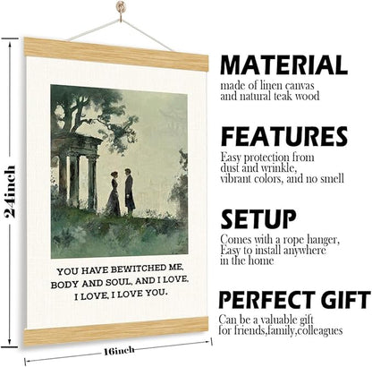 YGSDZY Romantic Canvas Poster, You Have Bewitched Me Poster, Love Posters, Home Decor, Couple Bedroom Decors, Movie Decor Art, Elizabeth Bennett Mr Darcy Quote Posters 11.8 * 15.7