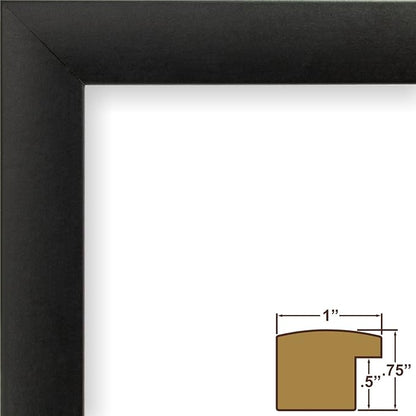 Craig Frames 14x16 Picture Frame - Black Contemporary Style 1WB3BK, 1 inch Wood Composite Moulding, Smooth Wrap Finish, Acrylic, White Collage Mat with 7 Openings - Wall Display for 4x6 Photos
