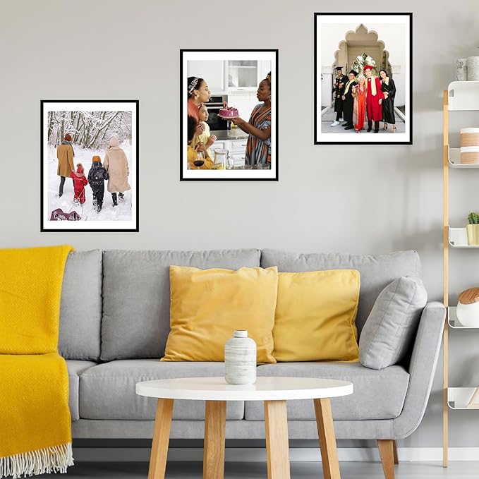 19.7x27.6 Puzzles Frame for 50x70 cm Puzzle Poster Photo Picture, Display 18x24 with Mat or 19.7 x 27.6 without, Wall Hanging 19.7 by 27.6 inch 1000 Pieces Puzzles Frame, 2 Pack, Black