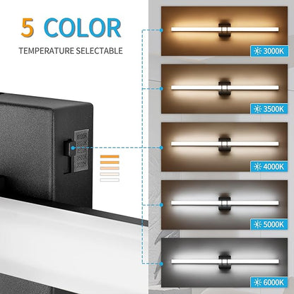Modern Black Vanity Light Bar 40 Inch, 30W 5CCT Dimmable Bathroom Light Fixtures LED Wall Lighting Fixture