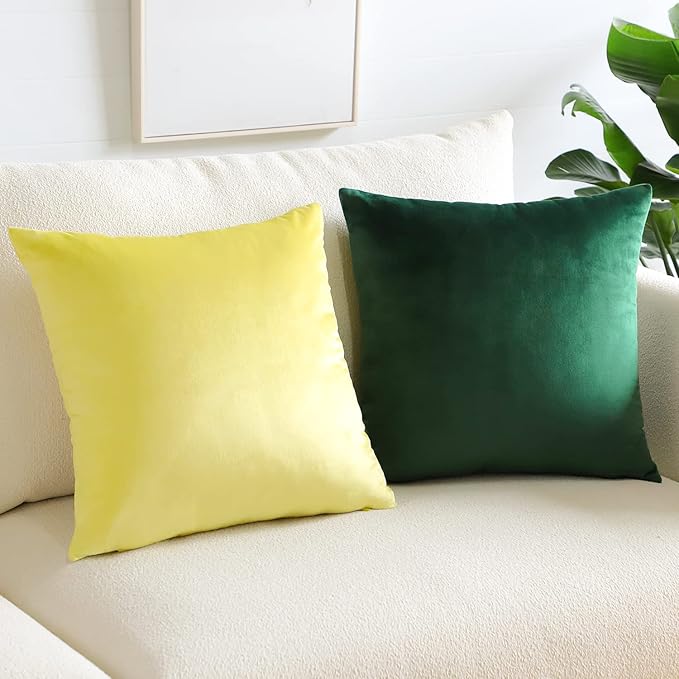 Artscope Luxury Velvet Pillow Covers Super Soft Decorative Square Throw Pillow Covers Case Cushion Covers for Sofa Couch Bedroom Car Decor 18x18 Inch Army Green