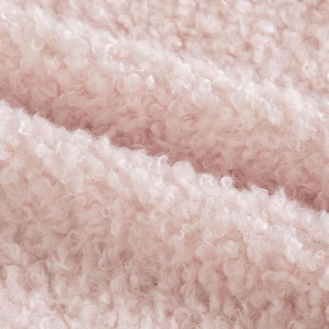 Yaertun Pack of 2 Faux Fur Throw Pillow Covers Decorative Sherpa Boucle Pillow Covers Fuzzy Soft Pillowcases Sheepskin Fleece Cushion Case for Couch Sofa Bed Living Room 24x24 Inch Pink