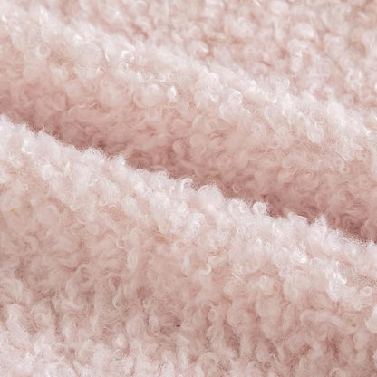 Yaertun Pack of 2 Faux Fur Throw Pillow Covers Decorative Sherpa Boucle Pillow Covers Fuzzy Soft Pillowcases Sheepskin Fleece Cushion Case for Couch Sofa Bed Living Room 22x22 Inch Pink