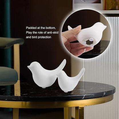 Notakia Small White Birds Statues Home Decor Modern Style Decorative Ornaments for Living Room Decor, Bedroom, Office Desktop, Cabinets (2Pcs White Birds)