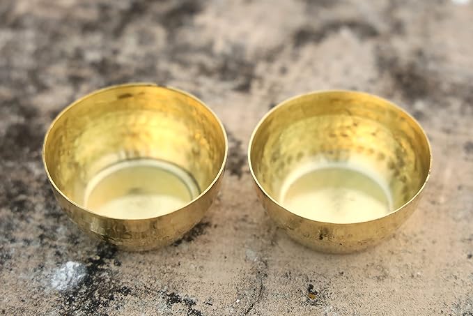 Handmade Hammered Brass Tealight Holder Set of 3 Votive Holders -2.5X1 DH inches Party Decoration