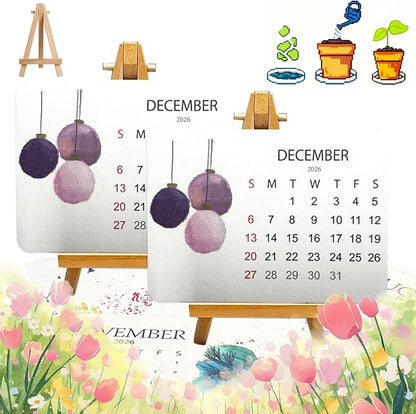 2PC Plantable Seed Calendar 2026, Eco-Friendly Plantable Love Seed Calendar 2026, Perfect Modern Greening Calendars Planner, Month Biodegradable Paper Planner, for Garden and Decor