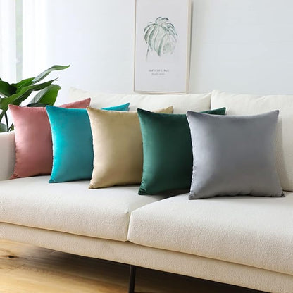 Artscope Luxury Velvet Pillow Covers Super Soft Decorative Square Throw Pillow Covers Case Cushion Covers for Sofa Couch Bedroom Car Decor 20x20 Inch Turquoise