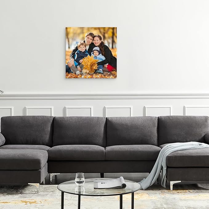 YYYYHPP Canvas Prints with Your Photos, Personalized Photo to Canvas Wall Art,Canvas Printing for Wedding, Family, Baby, Pets, Home Office Decor, Wrapped Frame 30"x30"