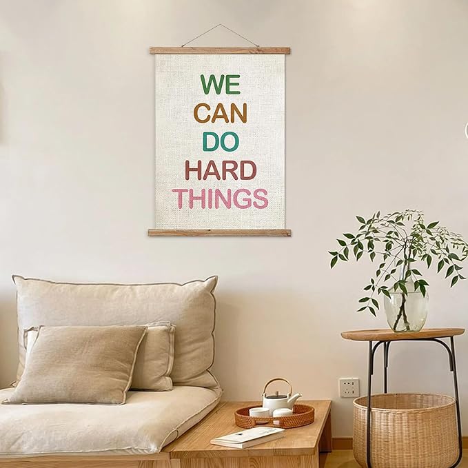 ABoby Boho Room Decor Poster,Inspirational Wall Art Decor, Wall Art Poster with Wooden Frame Positive Inspirational Quotes for Classroom, Home, Office, Bedroom, and Bathroom