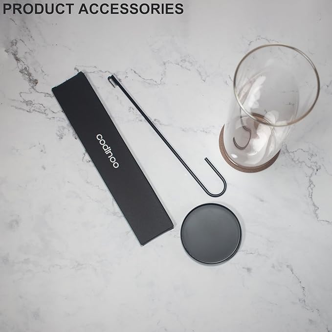 Incense Holder for Sticks,Incense Burner Holder,Modern Incense Holder for Stick with Glass Ash Catcher,Insence-Stick Holder [Anti-Ash Flying] for Yoga Spa (Large-Black)