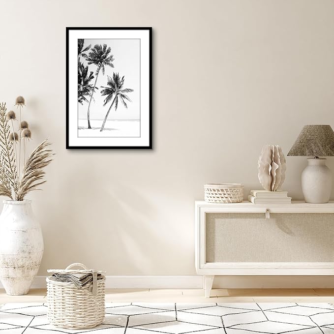 Americanflat 18x26 Poster Frame with Polished Plexiglass - Use as 14x22 Frame with Mat or Display 18x26 Photo Without Mat - Streamline Collection - Thin Border Picture Frames for Wall - Black