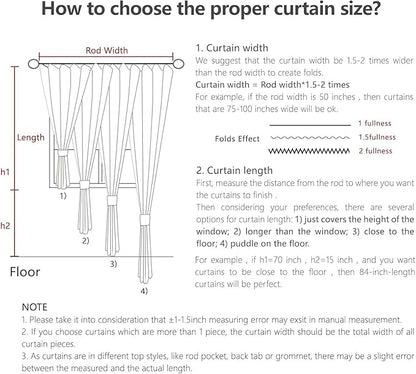 Joydeco Linen Curtains 96 Inch Length 2 Panel Sets,Light Filtering Curtains for Bedroom 37 Inch Wide Living Room Drapes with Back Tabs & Rod Pockets (W37 x L96 Inch, Linen)