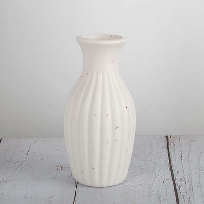 Set of 4 Small White Ceramic Vases Table Flower Vase Modern Decorative Vases for Pampas Grass, Small Vase for Home Living Room Dining Table Farmhouse Office Decor-4.9inch High
