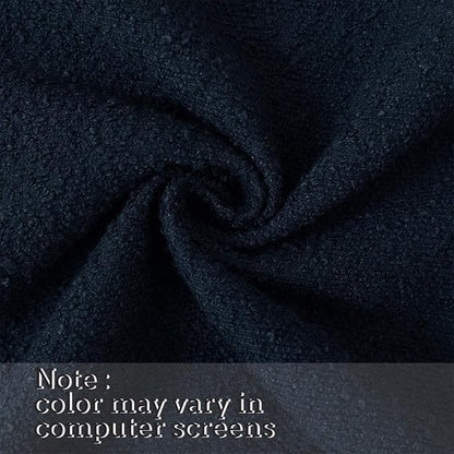 Jeneoo Navy Decorative Square Thick Throw Pillow Covers Fine Textured Boucle Dark Blue Couch Cushion Cases for Sofa Decor, Set of 2, 18 x 18 Inch