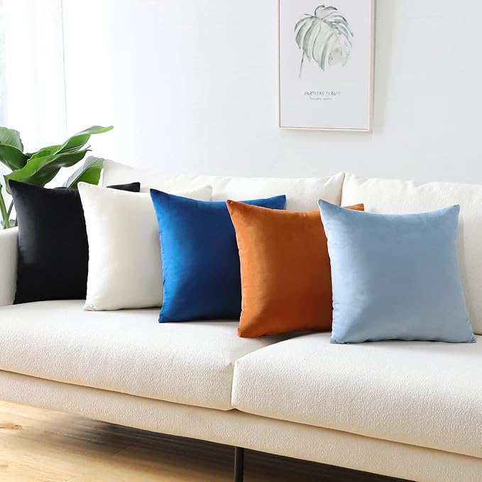 Artscope Luxury Velvet Pillow Covers Super Soft Decorative Square Throw Pillow Covers Case Cushion Covers for Sofa Couch Bedroom Car Decor 26x26 Inch Orange