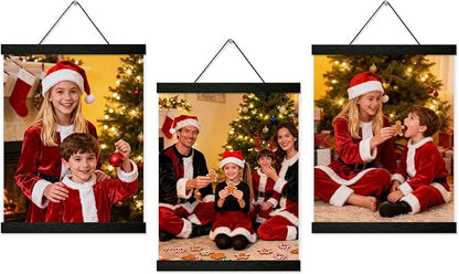 3 Pack Magnetic Poster Hanger Frame 12 inch Black,12x16 12x18 12x20 12x24 Wood Magnet Frames Hangers for Photos, Pictures, Prints, Maps, Canvas Artwork,Diamond Art Painting,Canvas Hanger