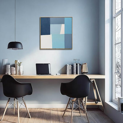 LEVERUP Abstract Photos Art Blue Wall Artwork Minimalist Printings Posters Modern Wall Decor for Living Room Bedroom Office 20×20 Inch Hallway Decorations