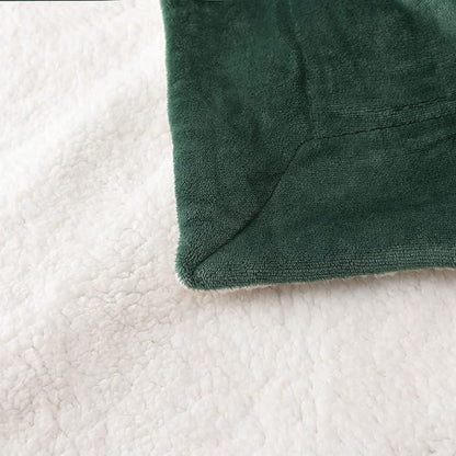 NANPIPER King Size Sherpa Blanket, Soft Fleece Throw for Bed, Reversible Thick Fuzzy Blanket for Winter (Olive Green, 90x108 inches)