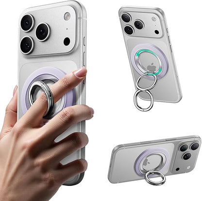 ESR for MagSafe Phone Grip, Dual-Side Magnetic Phone Grip,360° Adjustable Thin Magnetic Ring Holder Stand,for iPhone 17 16 15 14 13 12, Samsung,All Phones, MagSafe Accessories (2 Metal Rings Included)