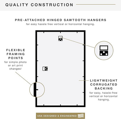 MCS Trendsetter 14x22 Poster Frame Black High-Gloss, Vertical & Horizontal Wall Hanging Large Picture Frame for Photos, Posters & Art Prints (2-Pack)