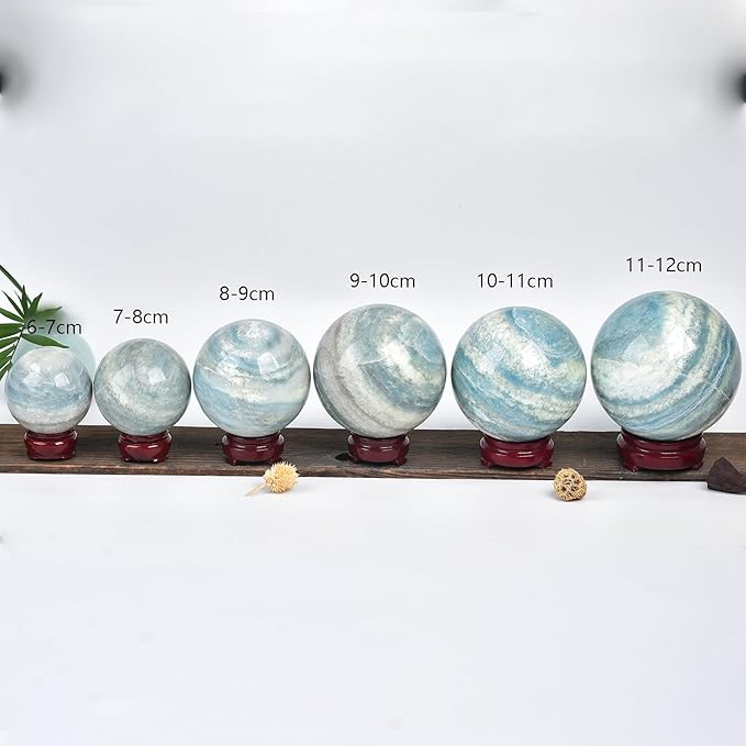 JIC Gem Natural Healing Crystal Sphere Ball Trolleite Crystal Decorative Ball Chakra Meditation Fengshui (80-90mm)