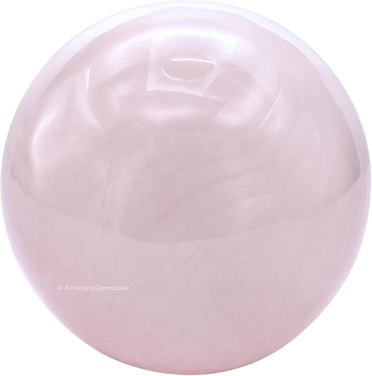 Amazing Gemstone Pink Calcite Crystal Ball with Stand - 1.5 Inches Crystal Sphere Meditation Balls for Witchcraft and Decorative Balls
