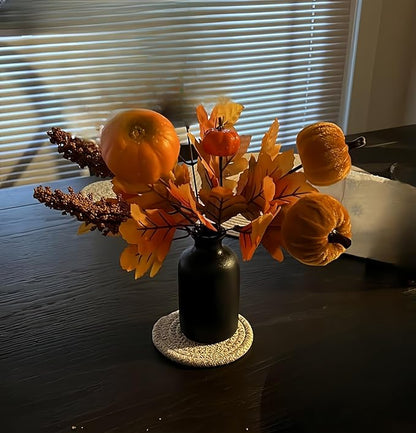 Ceramic Black Small Vase, Dry Flower Vases Minimalism Style for Modern Table Shelf Fit Fireplace Bedroom Kitchen Living Room Home Decor (Black, Small)