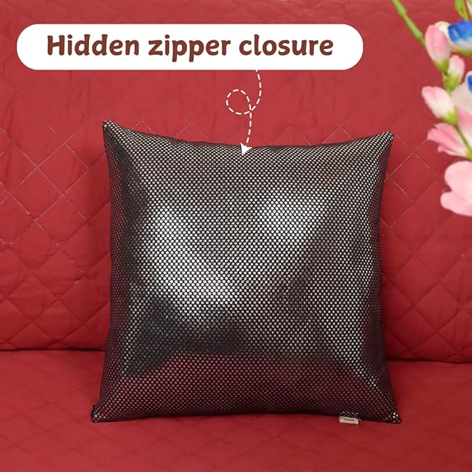 Star Sparkling Suede Leather Pillow Cover, Square Soft Silver Metallic Throw Pillow Covers, Pillow Cases for Home Décor, Sofa, Couch Chair, Car (18x18 Inches, Sparkling Black Pack of 1)