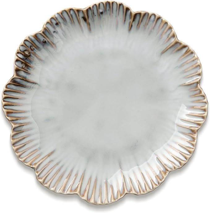 Ceramic Jewelry Dish, Decorative Tray for Rings Earrings Necklaces Bracelet Watch Keys, 4.50" Trinket Tray as Gifts for Women (Reactive Flower)