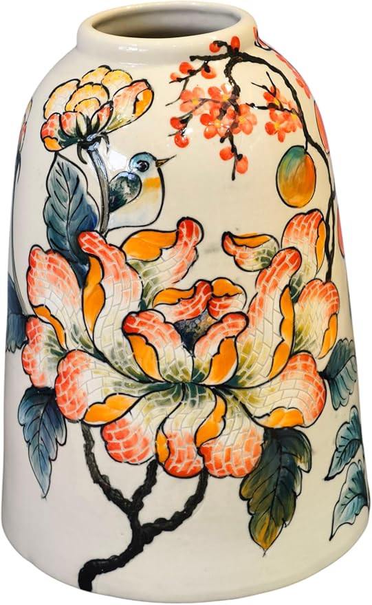 Heritage T&T Handmade Mosaic Ceramic Vase – Flower Design – 31.5 cm (12.4 in) – Home Décor Mosaic Collection – Bat Trang Vietnam