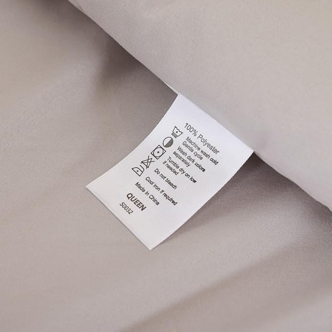 ROSGONIA King Size Comforter Set Linen Grey, 3pcs(1 Boho Comforter & 2 Pillowcases) Soft Lightweight Bedding Blanket All Season Bedspreads Quilt