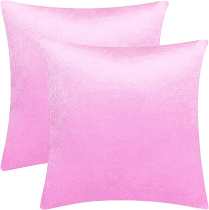 2 Pack 18x18 Pillow Cover Velvet Pillow Covers, Square Throw Pillow Covers for Living Room Decorations Throw Pillow Case, Throw Pillow Cover Cushion Cover for Sofa Bedroom Car, Pink Velvet