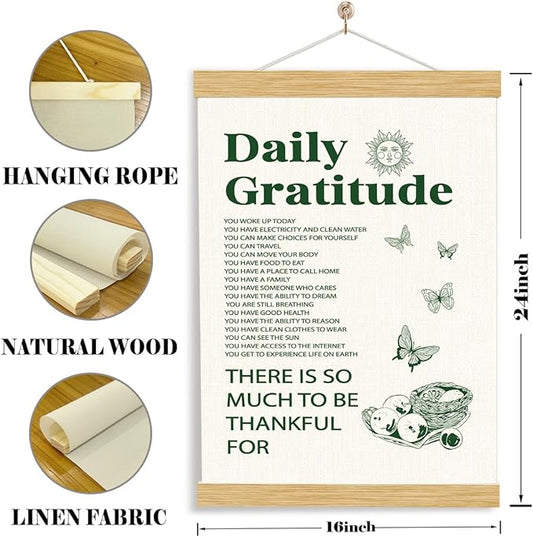 YGSDZY Therapy Canvas Poster, Daily Gratitude Poster, Inspirational Wall Decor Art, Home Decor for Living Room Bedroom, Decoration for Calm Down Corner, Mental Health Wall Art, 11.8 * 15.7