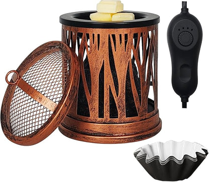 LIFFY Wax Melt Candle Warmer - Electric Melter with Lamp & Timer, Fragrance Warmer, Oil Burner, Aromatherapy Essential for Home & Office, Melt Warmer for Scented Wax Gift & Decor (Copper)