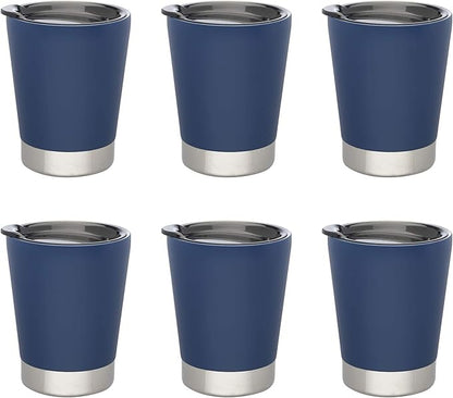 DISCOUNT PROMOS 12 oz. Itsy Vacuum Insulated Travel Mugs - 6 Pack - Blue