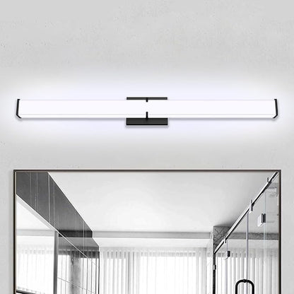 Bathroom Light Fixtures: 40 Inch ETL Certified LED Bathroom Vanity Light 5000K Cool White 40W 3600LM - Modern Black Vanity Light Dimmable with Clear Shade - Bathroom Lighting Fixtures Over Mirror