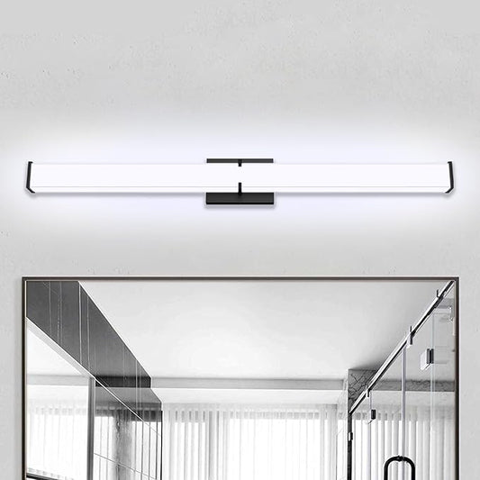 Bathroom Light Fixtures: 40 Inch ETL Certified LED Bathroom Vanity Light 5000K Cool White 40W 3600LM - Modern Black Vanity Light Dimmable with Clear Shade - Bathroom Lighting Fixtures Over Mirror