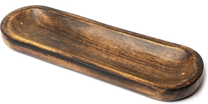 Bless-International Traditional-Handmade-Tray-Burner Wooden-Trat-Incense-Stick-Holder Ash-Catcher-Stand for-Aromatherapy-Meditation-Yoga (11x4x1.22 Inches)