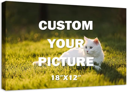 YYYYHPP Canvas Prints with Your Photos, Personalized Photo to Canvas Wall Art,Canvas Printing for Wedding, Family, Baby, Pets, Home Office Decor, Wrapped Frame 18"x12"