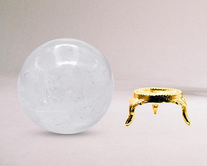 Amazing Gemstone Clear Quartz Crystal Ball with Stand - 2.5 Inches Large Crystal Sphere Meditation Balls for Witchcraft and Decorative Balls