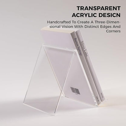 Acrylic Book Stand, Book Display Holder 8.5 x 11, Clear Acrylic Display Easel Transparent Display Stand Holder Tablet Holder for Album, CD, Magazine, Picture, Plate, Artworks, Phone, (2-PACK)