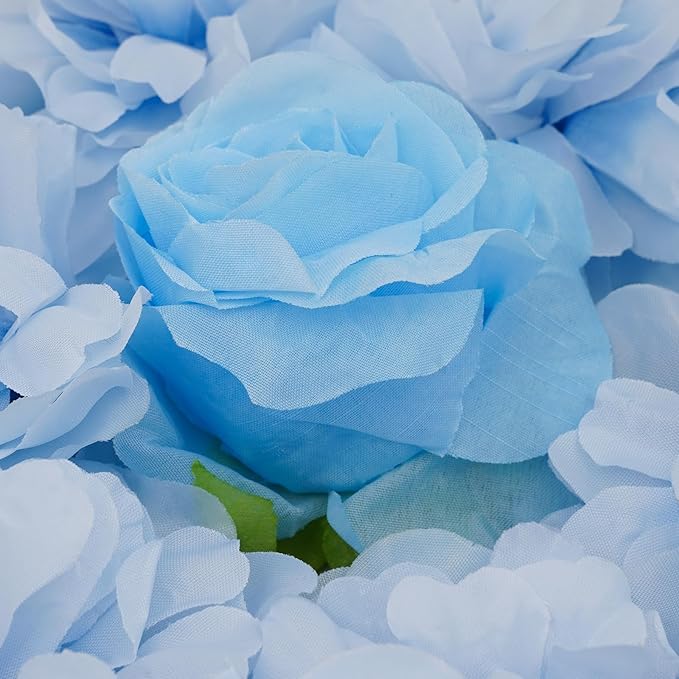 12Pcs Artificial Flower Wall Panel 3D Floral Backdrop Walls15 X 15" Flower Wall Decor Panel Flower Backdrop for Party Home Background Decor, Blue & White