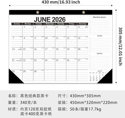 Kyweel 2026-2027 Desk Calendar, 18 Month Desk Calendar/Wall Calendar Combo, 17" x 12", Jan 2026-June 2027, Highlight Holidays, Planning Calendar, Thick Paper