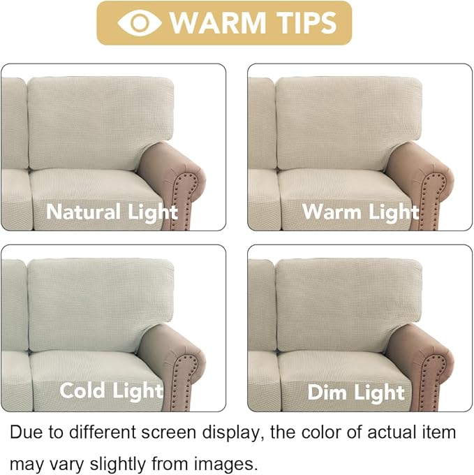 H.VERSAILTEX Multi-Pieces Sofa Covers Stretch Couch Covers Form Fitted Seats and Back Cushions Covers (2 Seat Covers Plus 2 Back Cusion Covers, Bonus 2 Armrest Covers), Island Fossi