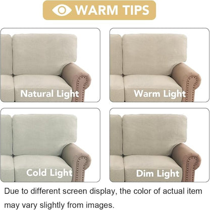H.VERSAILTEX Multi-Pieces Sofa Covers Stretch Couch Covers Form Fitted Seats and Back Cushions Covers (2 Seat Covers Plus 2 Back Cusion Covers, Bonus 2 Armrest Covers), Island Fossi