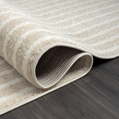Abani Area Rug for Living Room - Nuevo 2' 6" x 6' Beige Arch Pattern Area Rug, Soft and Durable Living Room Rug, Stain and Fade Resistant, Chic Modern Design, Pet & Kid Friendly
