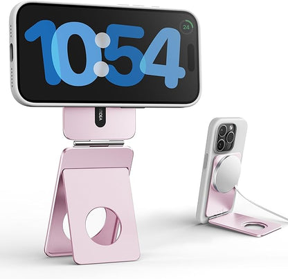 Magnetic Tripod for iPhone, Aluminium Phone Tripod Stand Compatible with Magsafe iPhone 17/16/15/14/13/12 Series, Foldable Strong Magnetic Phone Stand & Travel Essentials Accessories