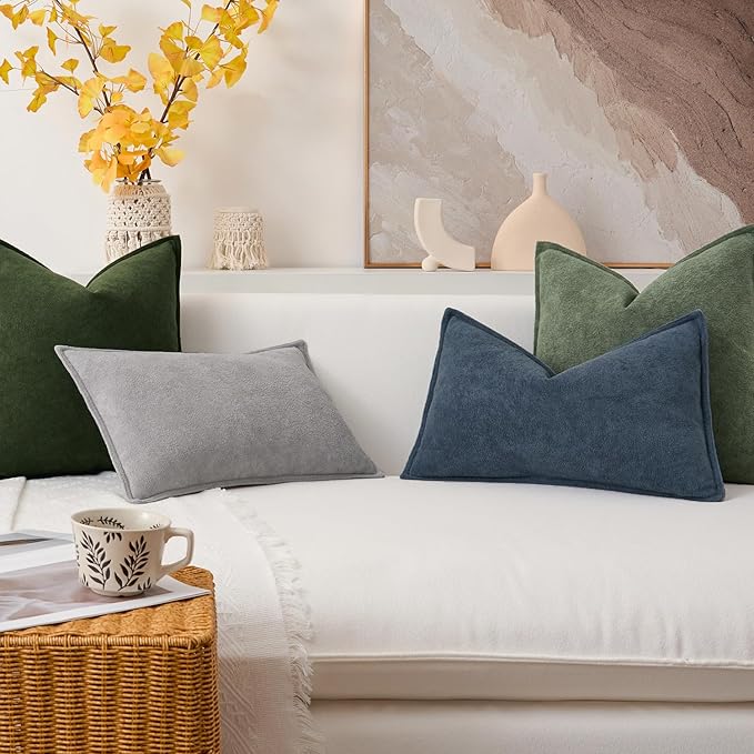 Kevin Textile Waterproof Decorative Pillow Covers Light Grey 16x16 Inch Pack of 2 Soft Boucle Textured Throw Pillowcases Elegant Accent Pillows for Couch Sofa Chair Bed Home Decor Indoor Outdoor