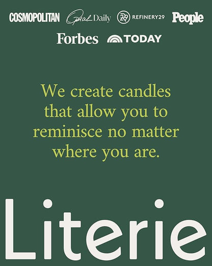 Literie NYC Inspired Scented Candle: Late Fees at The Library - Paper & Linen Scent, 9oz, 50 Hour Burn, Vegan Soy & Coconut Blend Candle for Home Decor, Gift for Women & Men